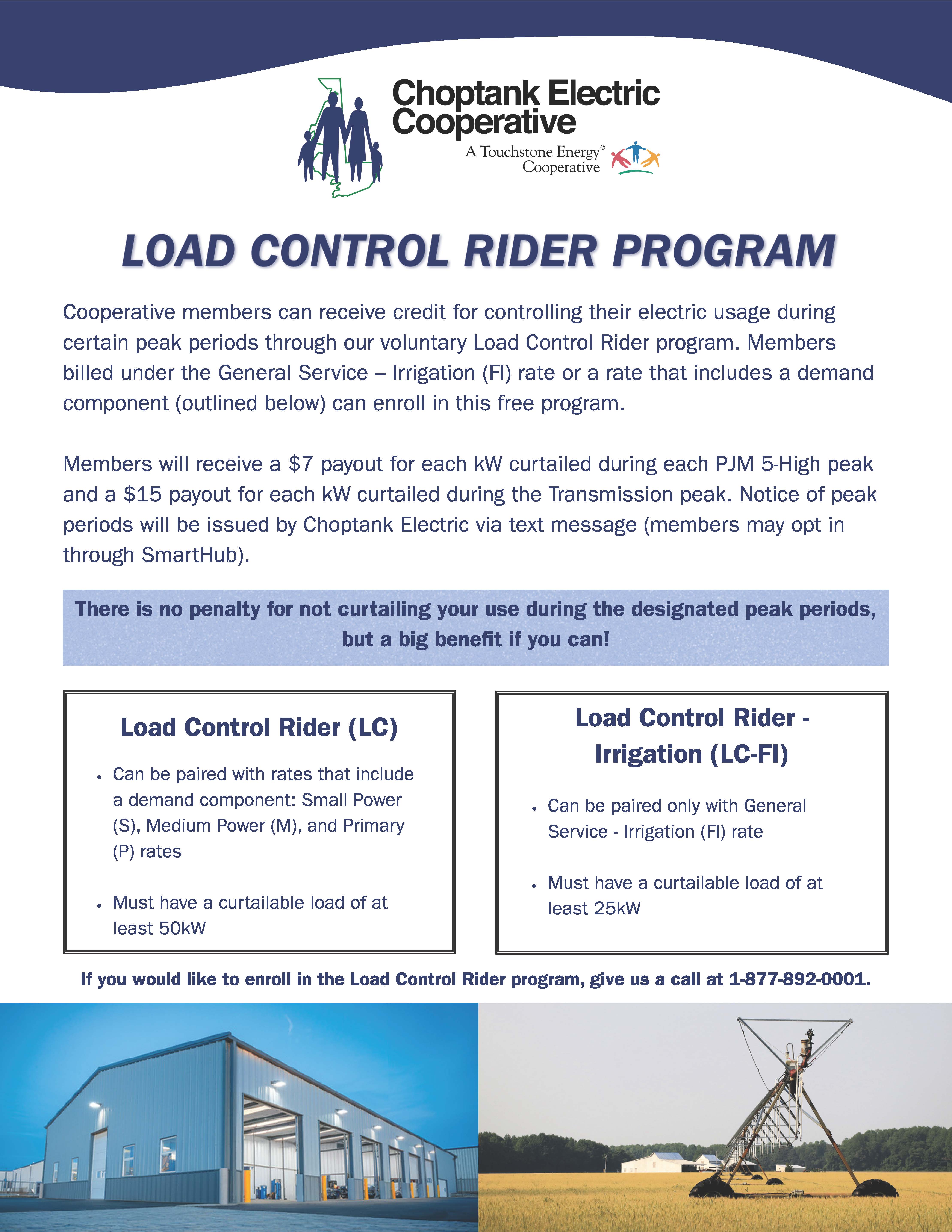 Load Control Rider program flyer