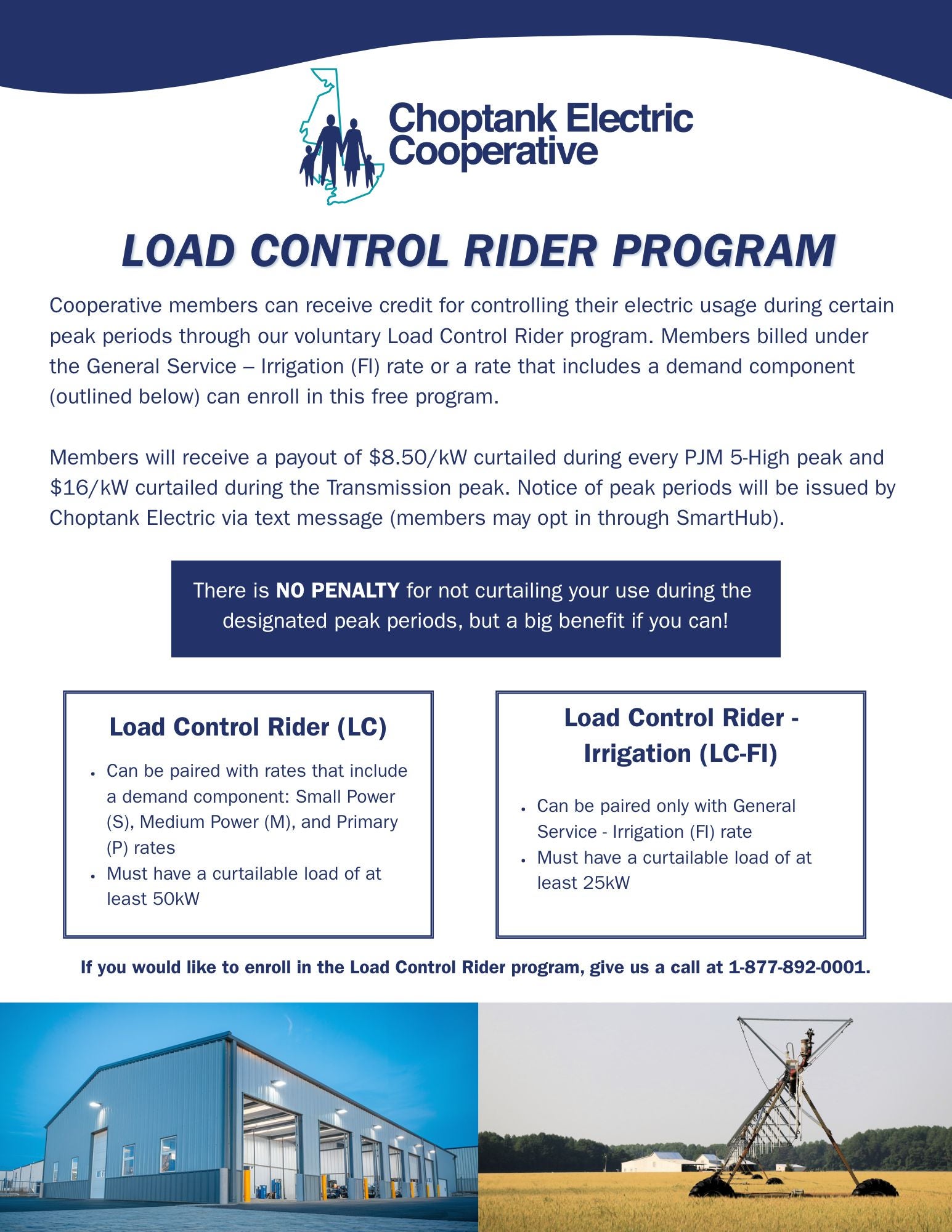 Load Control Rider program flyer