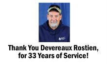 Devereaux Rostien Retires After 33 Years of Service