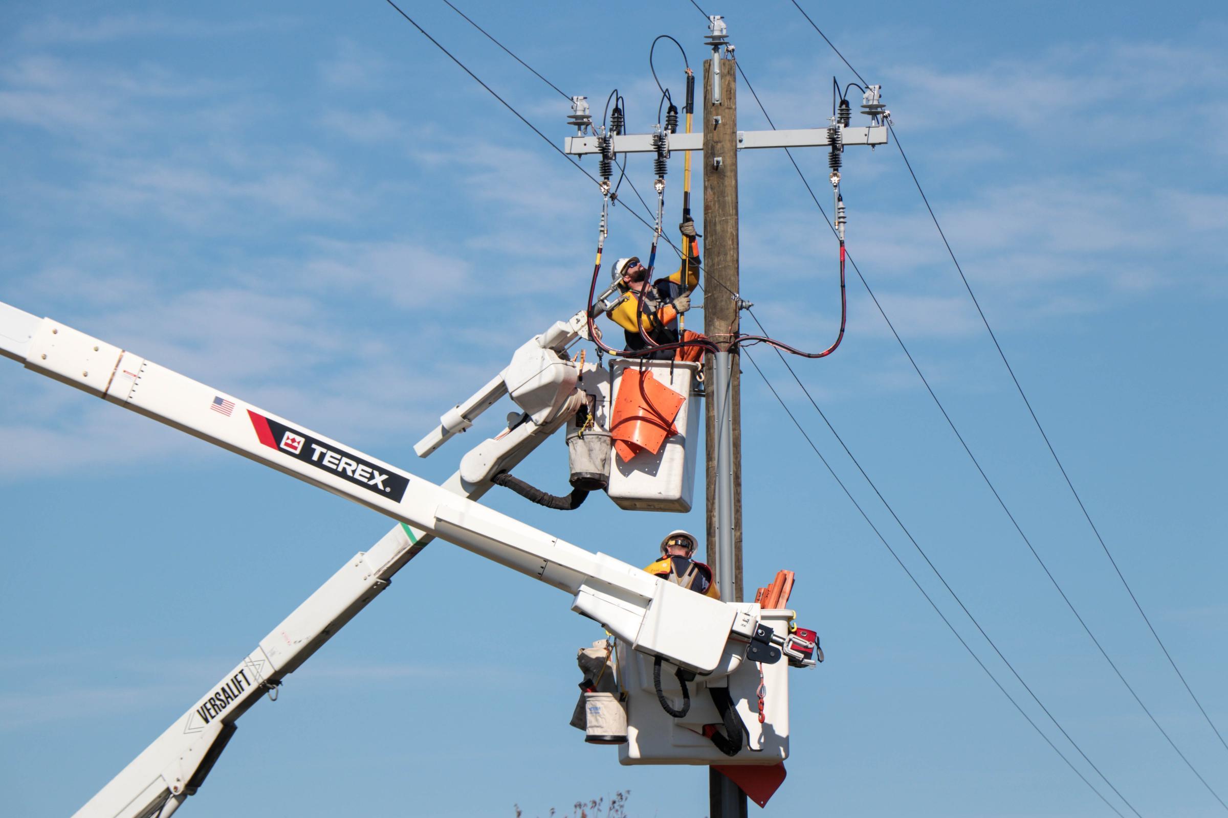 Choptank Crew working on a pole installation 